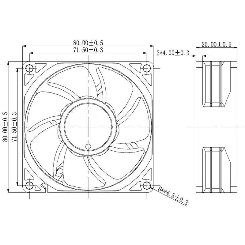 YCCFAN 12V 24V 80mm 8025 80x80x25mm Axial Cooling Fan DC Brushless Fan