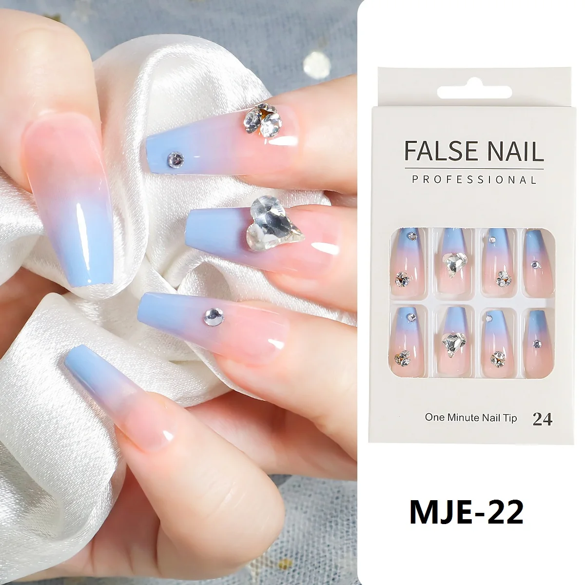 24 Pcs Nail Art Tips Wholesale Xxl Coffin Press On Nails En Gros False