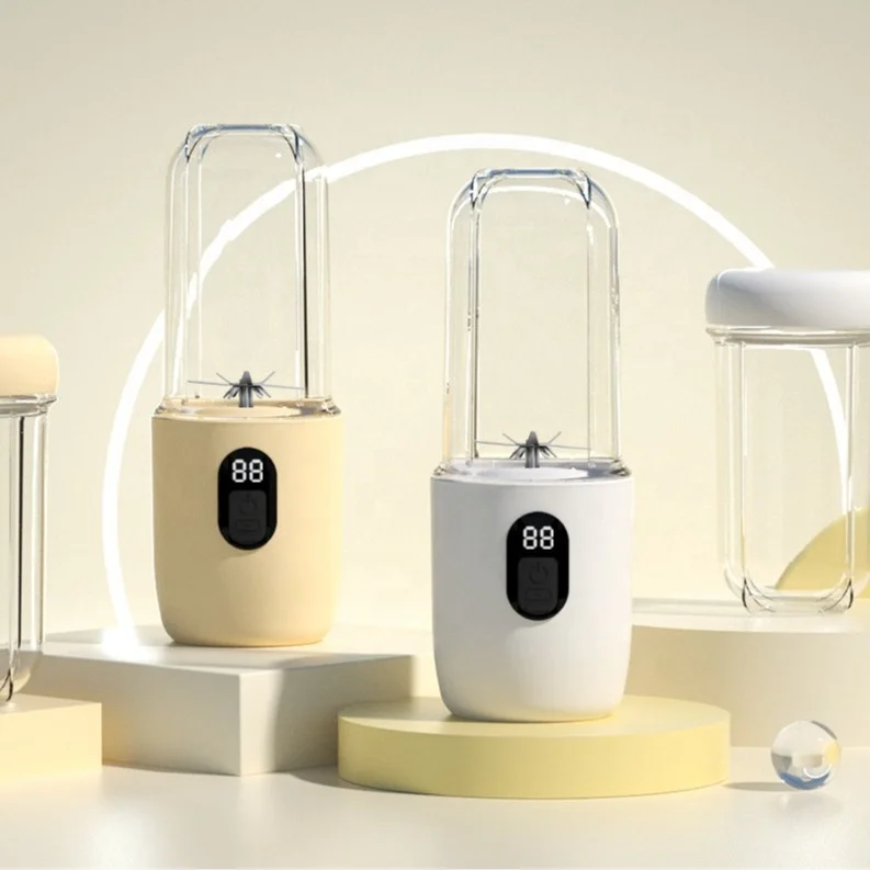 デジタル画面表示ジューサー ポータブルフルーツブレンダー 家庭用小型多機能電動フルーツ・野菜ジュースマシン 7