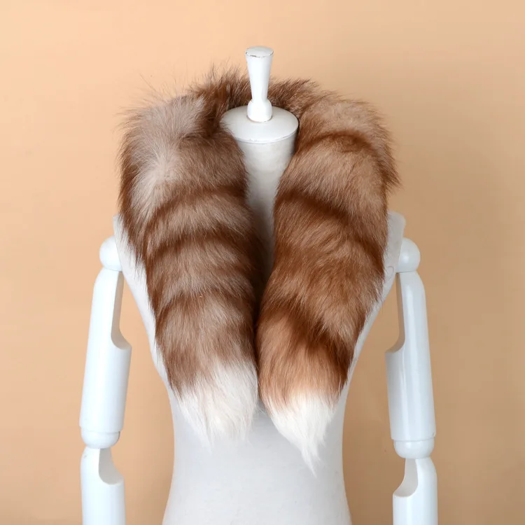 【極美品】PAMEO POSE FOX TAIL FAKE FUR SCARF Genuine Fox Tail Collar Scarf Stole Animal Fur Custom Made