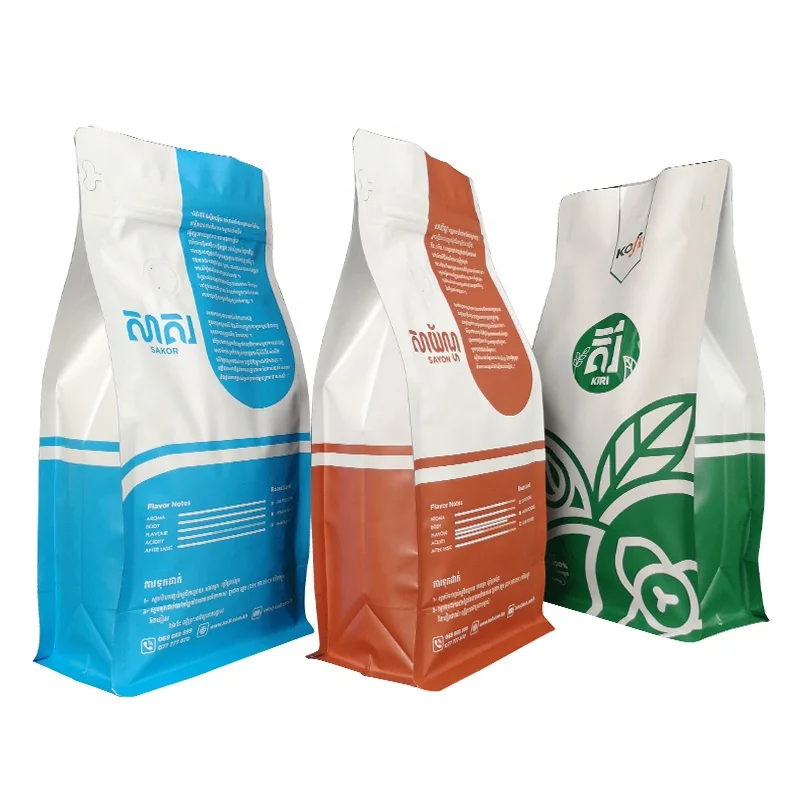 Transparent Food Mylar 1kg Flour Packaging Plastic Bag Heat Sealing