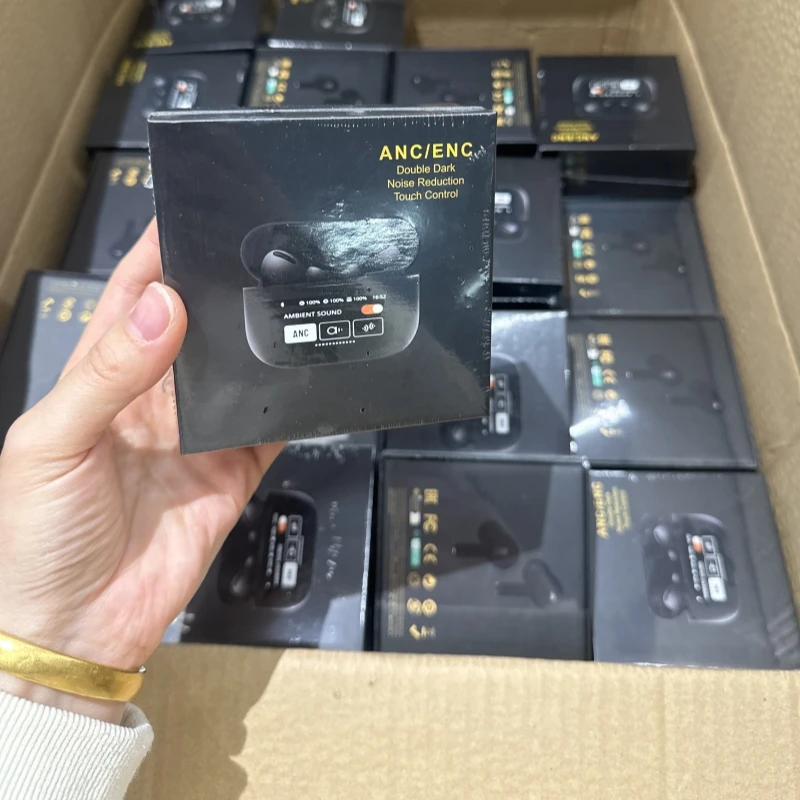 Led Display Wireless Headphone ENC ANC Noise Cancelling Tws Earbuds LCD Black A9Pro Head aperçu 5