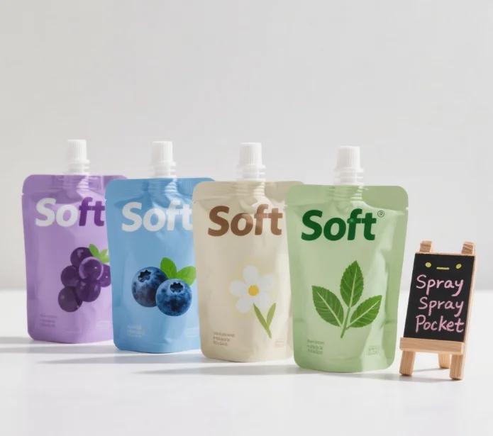 Wholesale Custom Printing Vertical Plastic Packaging Bag Bag with Nozzle Juice 150ml Spray Bag Liquid Jam