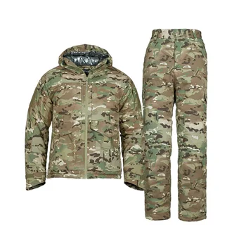 Camouflage Tactical Hiking Parka Waterproof Fleece Warm Windbreaker Jackets Pants Hoodie Uniform Training Suits For Men Winter