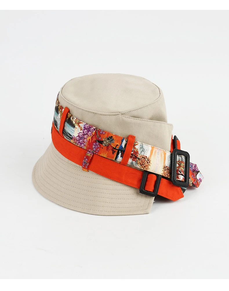 Wholesale designer sun protection basin cap fisherman's hat irregular floating band bucket hat