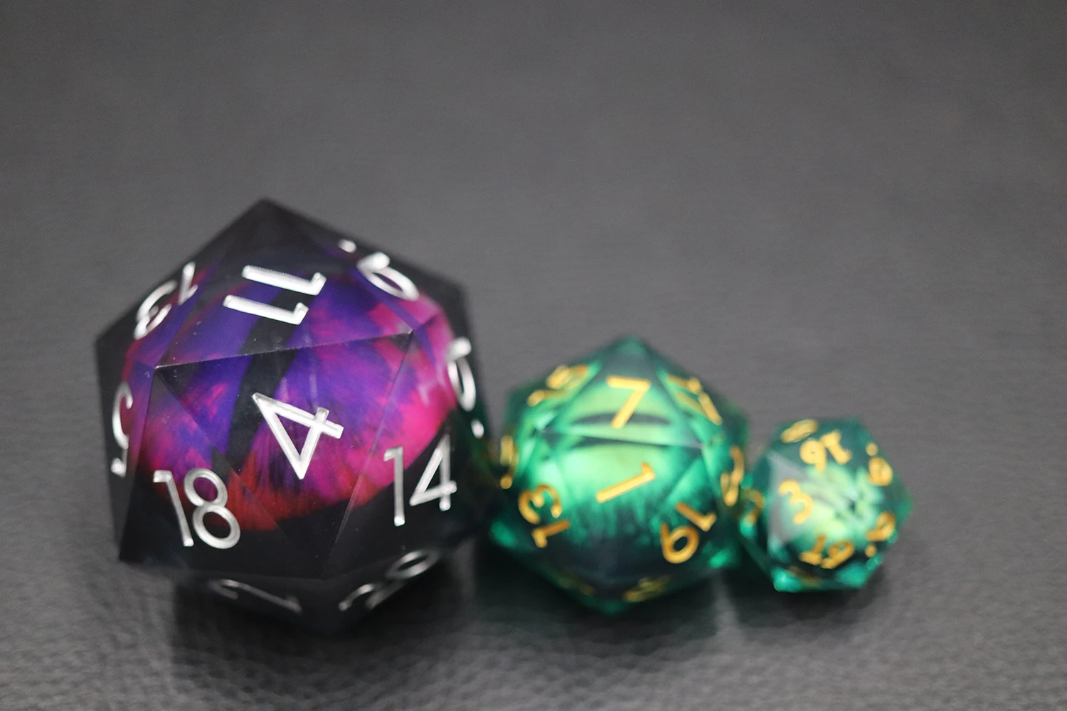 Purple Dragon Eye D20 Single RPG DND Jumbo 50mm Resin Dice with White Number details