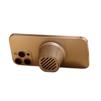 2025 Popular Portable TWS-Connected Small Music Speaker Magnetic Phone Wireless  Charging Holder Memory TF Card Audio Player