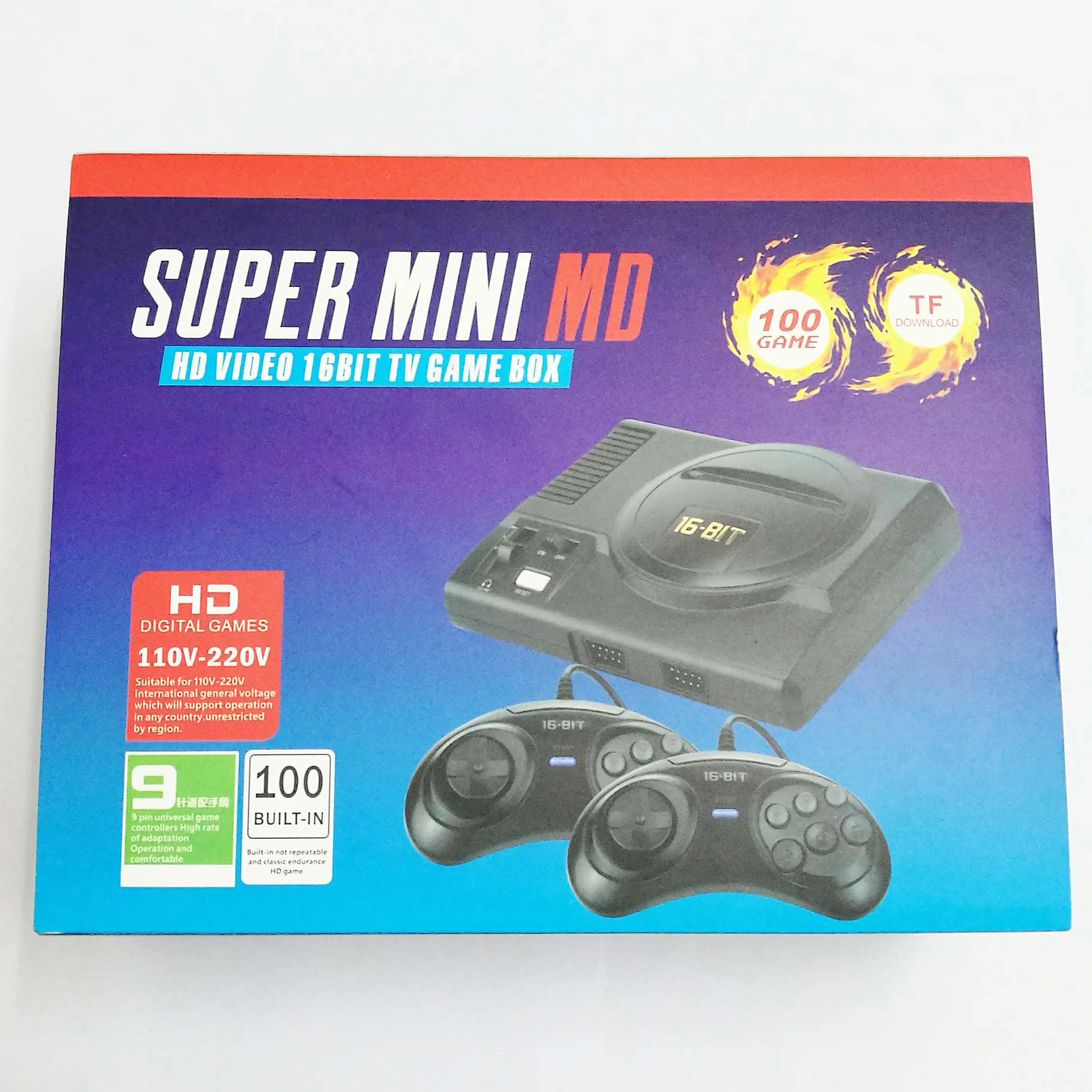 16BIT HD MEGA DRIVEスーパーミニMDゲームコンソール - 100本内蔵ゲーム