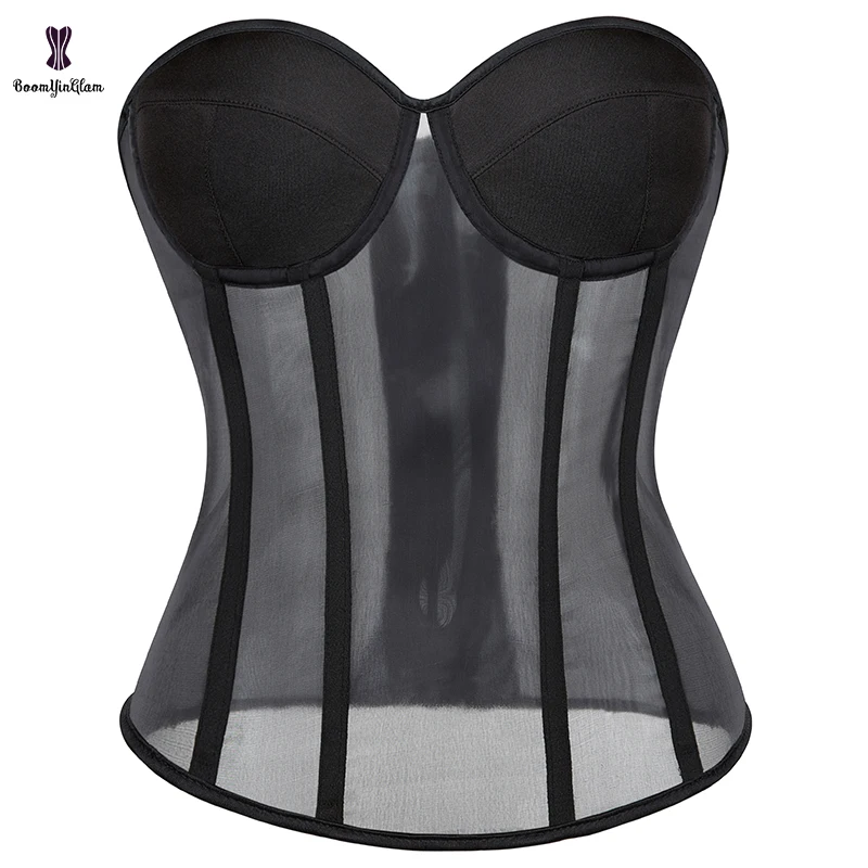 Shop Sexy Transparent Lingerie Corset Bra Shaper Mesh