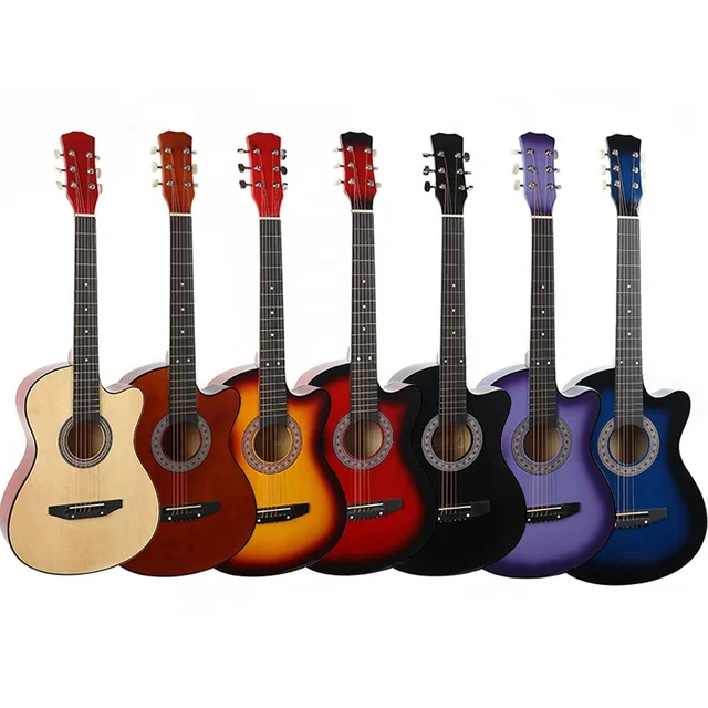 China factory cheap price fast production 38 inch all basswood material student and biginner acoustic guitar