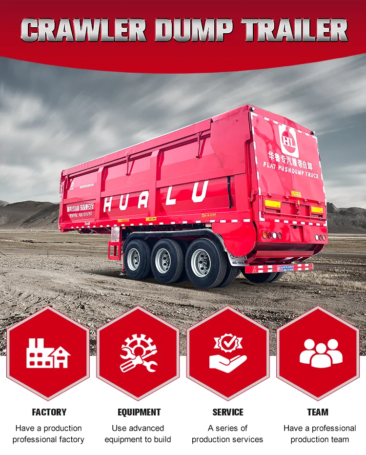 3 Axles Selfpropelled Dumping Trailer Automatic Belt Discharge Crawler