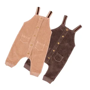 Cute Infant  Girls Baby New Design Natural Color Corduroy Toddler Overalls Baby Girl Jumpsuit Winter