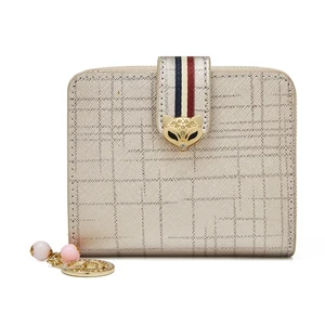 Customized Logo Genuine leather small wallet 2026 ID card bank card coin bag foldable women's wallet