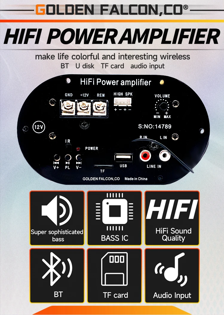 12v Subwoofer Hifi Bass Power Amp Usb Tf Bt Car High Power Bass Amplifier Board Buy 12v Car