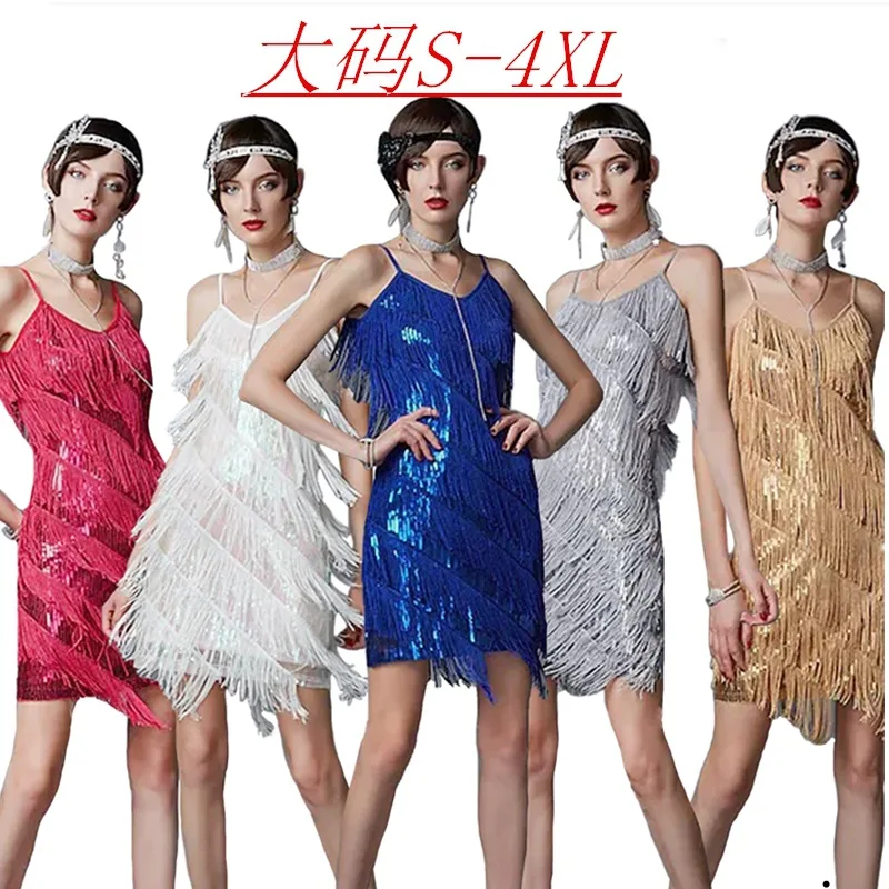 white christmas dresses BABEYOND 1920s Women's Flapper Dresses, V Neck Beaded Fringed Great Gatsby Dress, Black / Dark Gold, Size Xs