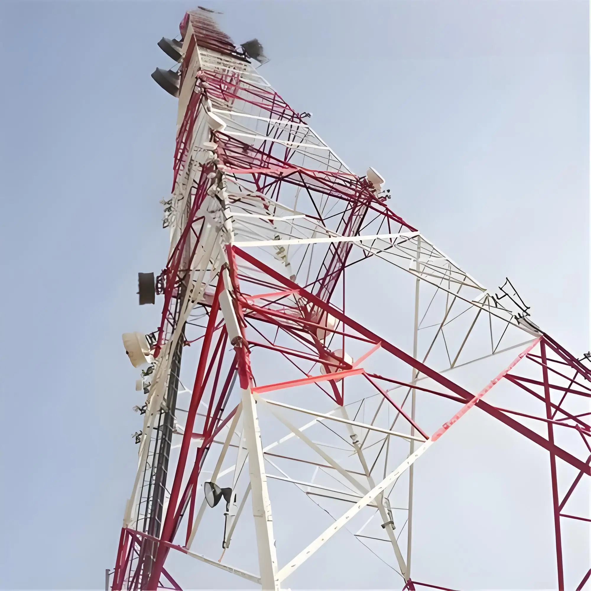 Adjustable Height Customizable 4-Legged Steel Tower for Rural & Urban Telecom Use Made of Angle Steel