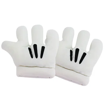 Cartoon White Mitts Glove Mouse Felt Clown Mime Dress Costume Hand Mickey Mitts Plush Mickey Gloves
