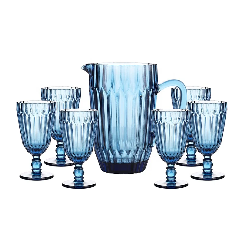 Blue Italian Highball Glasses Set of 4