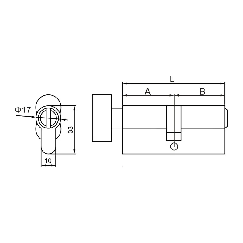 Fire Rated 70mm Toilet Profile Cylinder for Bathroom Single Open European Door Lock Cylinder supplier