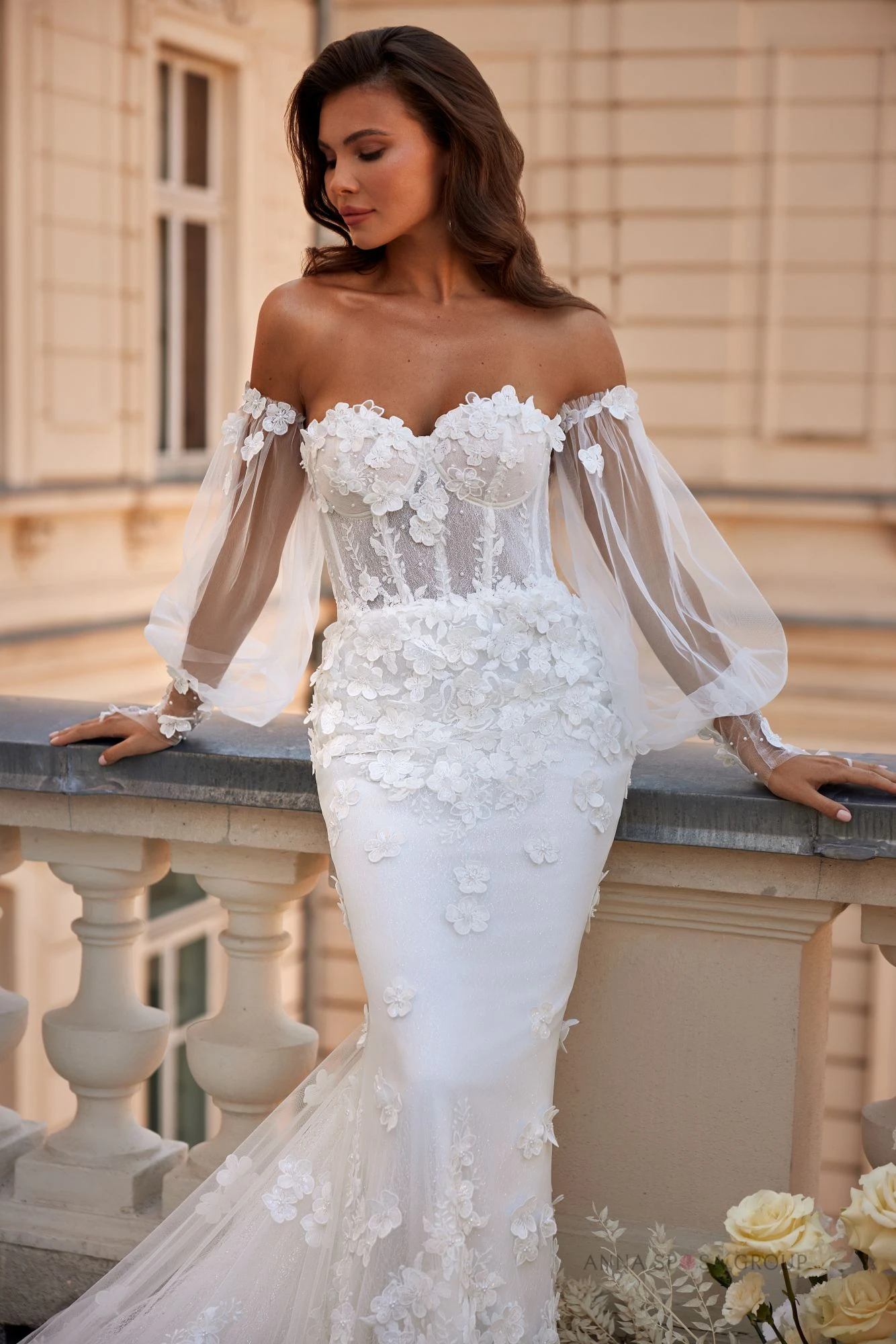 Modern Women's Mermaid Ball Gown Lace Decorated Evening Party and Wedding Dress 2023 Bridal Gown Vestido De Noiva