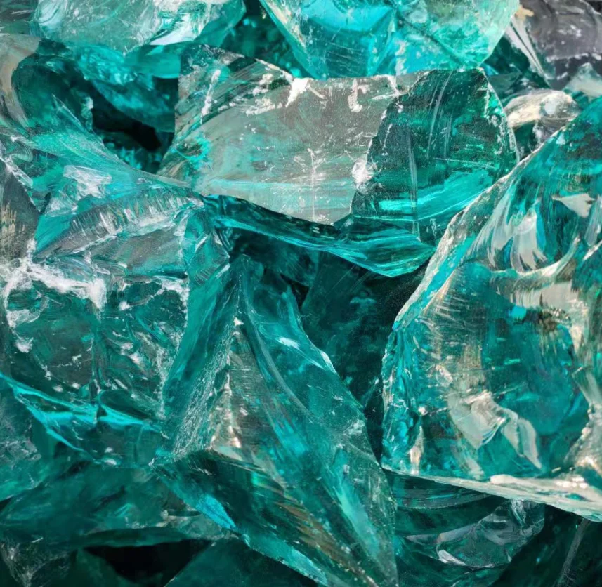 多機能ガラス石 天然クリアカラー グリーン スラグガラスロック