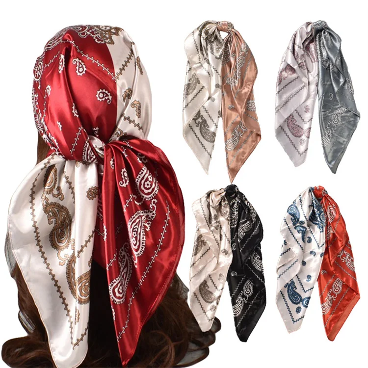 Saithi Silk タイシルク 100% スカーフ アジサイ柄 バンコク