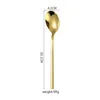 Korean-style round handle - gold dinner spoon