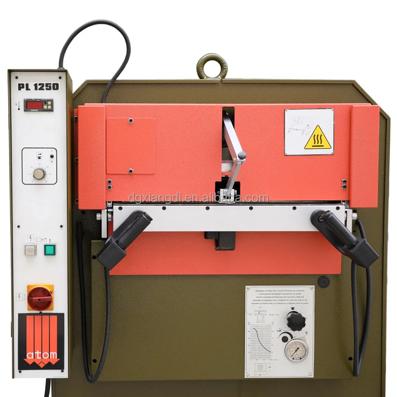 Used Atom PL1250 Hydraulic Embossing Press Machines for Leather Gloves Embossing