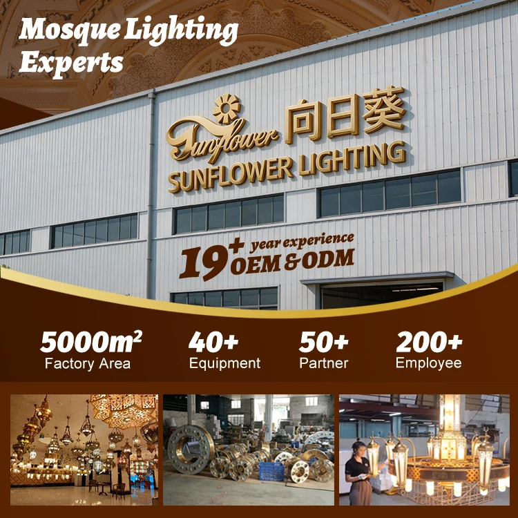 Arabian Iron Chandelier Antique Brass Color Islam Pendant Lighting with LED Energy Saving