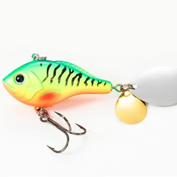 Full-Water-Column 24g 50mm Rotating Spinner Noise Blade Sinking Vib Long-Cast Stainless Steel Bionic Artificial Fish Lure Hooks – Hooks – view 2
