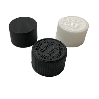 Child-Resistant Ribbed Embossed Continuous Thread Lid Screw Cap Non-Spill 28mm 32mm 38mm PP Plastic Lids for Pharmaceutical