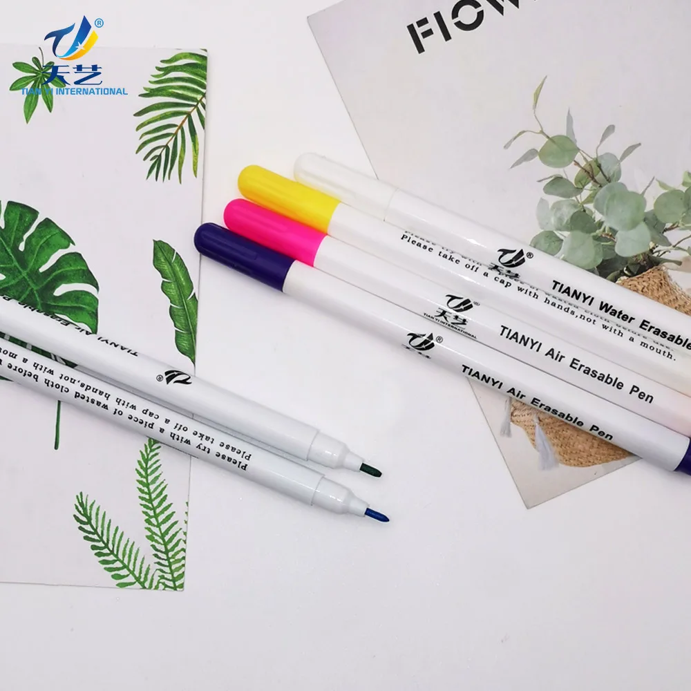 Disappearing Fabric Marker Pen For Sewing Art Washable Art And Lettering  Pen Wet Erasable Pen Disappearing Fabric Marker Pen For Sewing Art Washable