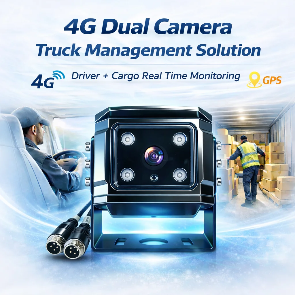 2CH 4G GPS Truck Camera System 1080P TF Card Mobile DVR Night Vision Waterproof Dual Camera 2 Channel Truck Management Camera