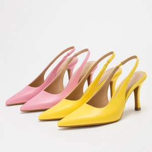 8503-1YW  New Pointed Toe Fashionable Pointed Minimalist Fashion Heeled Sandals Elegant Slingbacks Sandals for Women Thin Heels