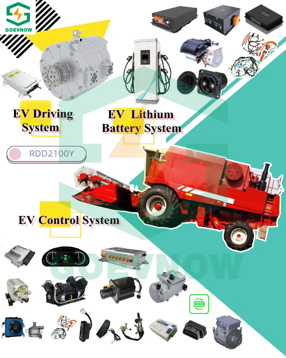 Rdd2100y Electric Car Conversion Kit For Agricultural Vehicles Pmsm Ac