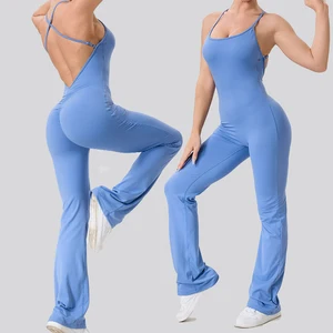 ODM Yoga Bodysuit Gym Fitness Jumpsuit Custom Logo Active Wear Athletic Custom Womens One Piece Workout Jumpsuit Tight Bodysuit