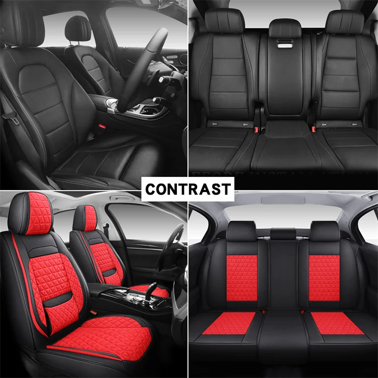 Wellfit Designer Blackleather Car Seats Cover Full Set Us Universal Car Seat Covers Full Set