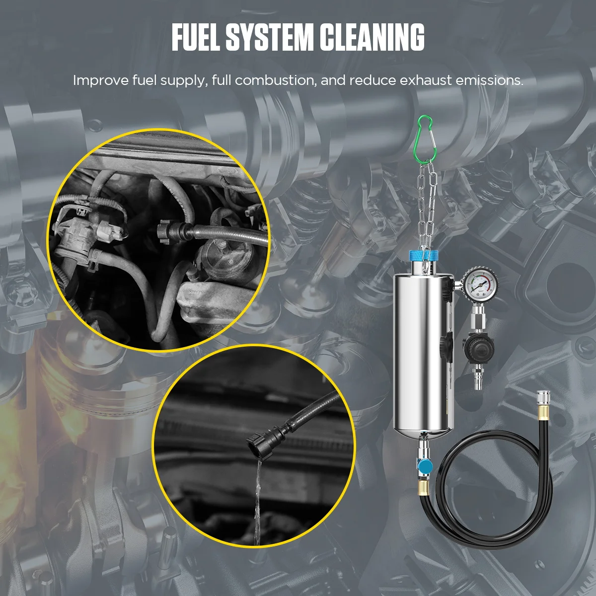 Automotive Fuel Injector Cleaner Tool Kit Autool C100 Portable Car Wash Kit