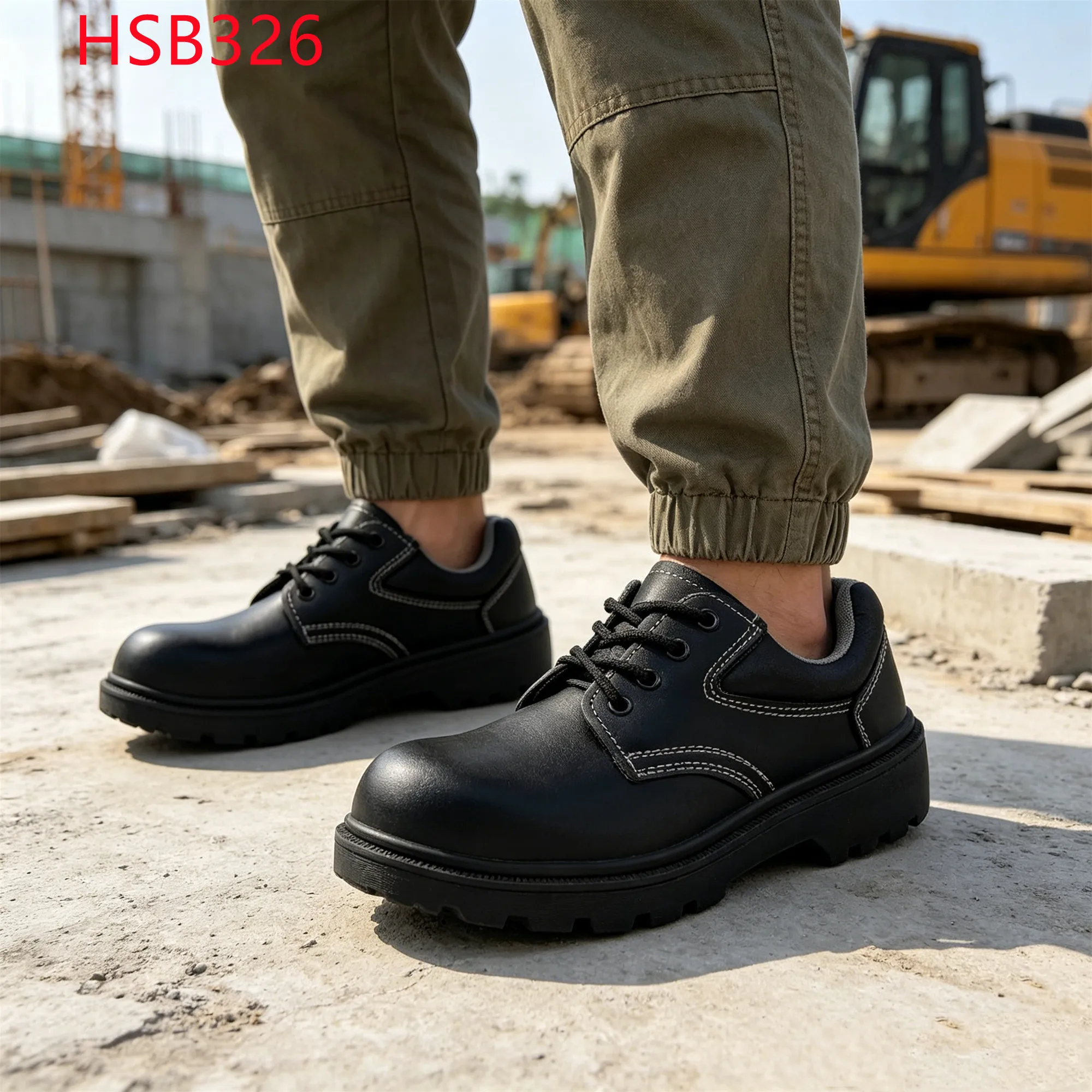 LXG,Masonry Work Smooth Buffalo Leather Upper Security Footwear Acid&alkali Resistant PU Injection Sole Safety Toe Shoes HSB326