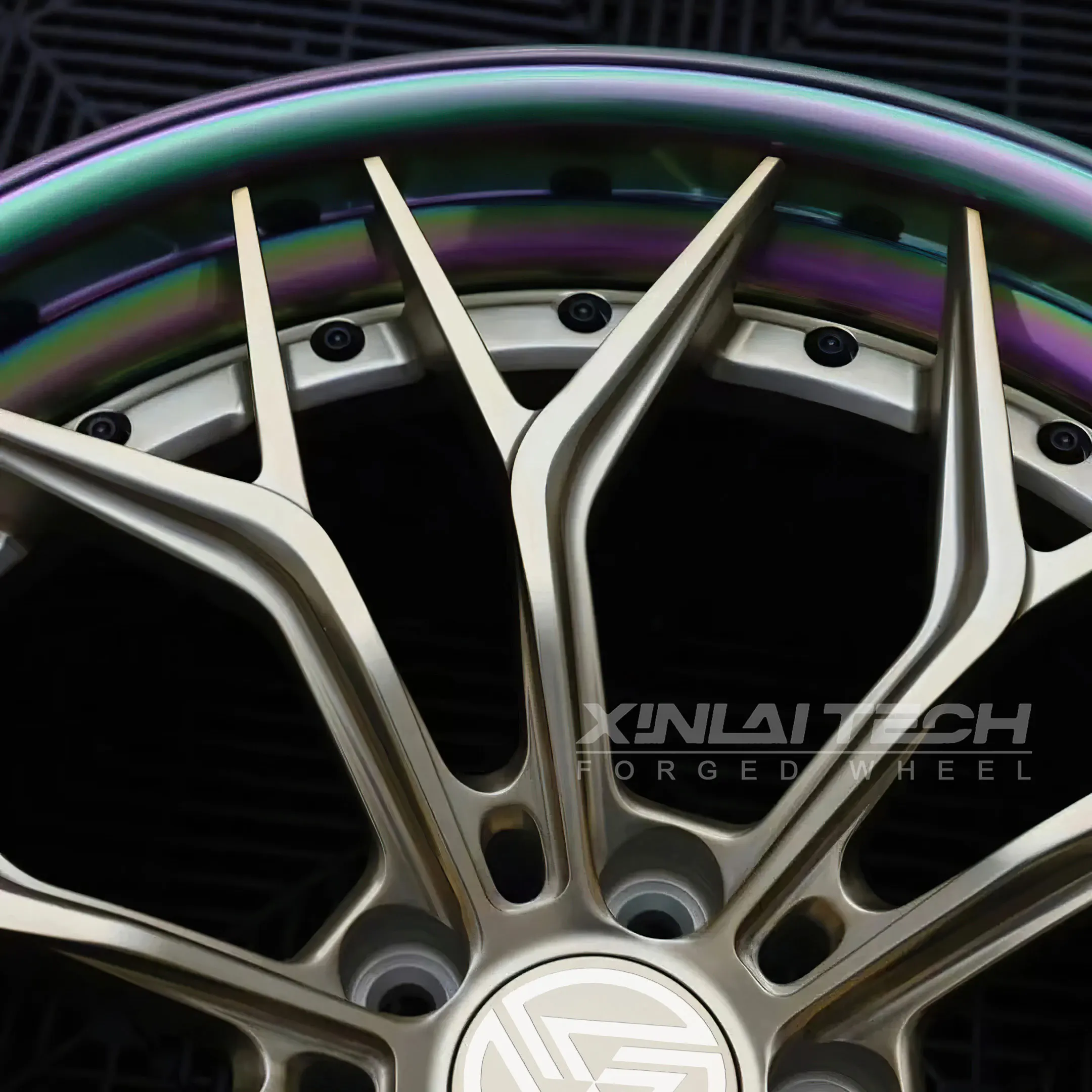 XL 2-Piece Brushed Bronze Deep Concave Forged Alloy Wheels 5x120 6x139.7 5x112 5x114.3 Dual Finish Multi-Spoke Custom Wheels - Image 4