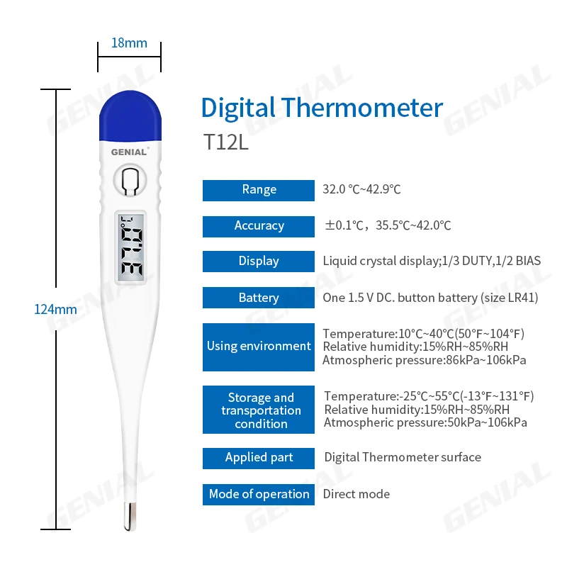 CE Approved Genial Manufacture Cheapest Model T12L CE Approved Digital Thermometer