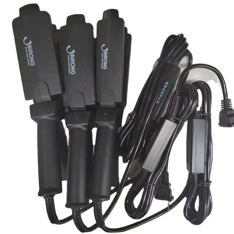 Jinrong Professional Salon Two-in-One Flat Iron Electric Splint with Four Teeth Anion Hair Straightener Comb Temperature Control