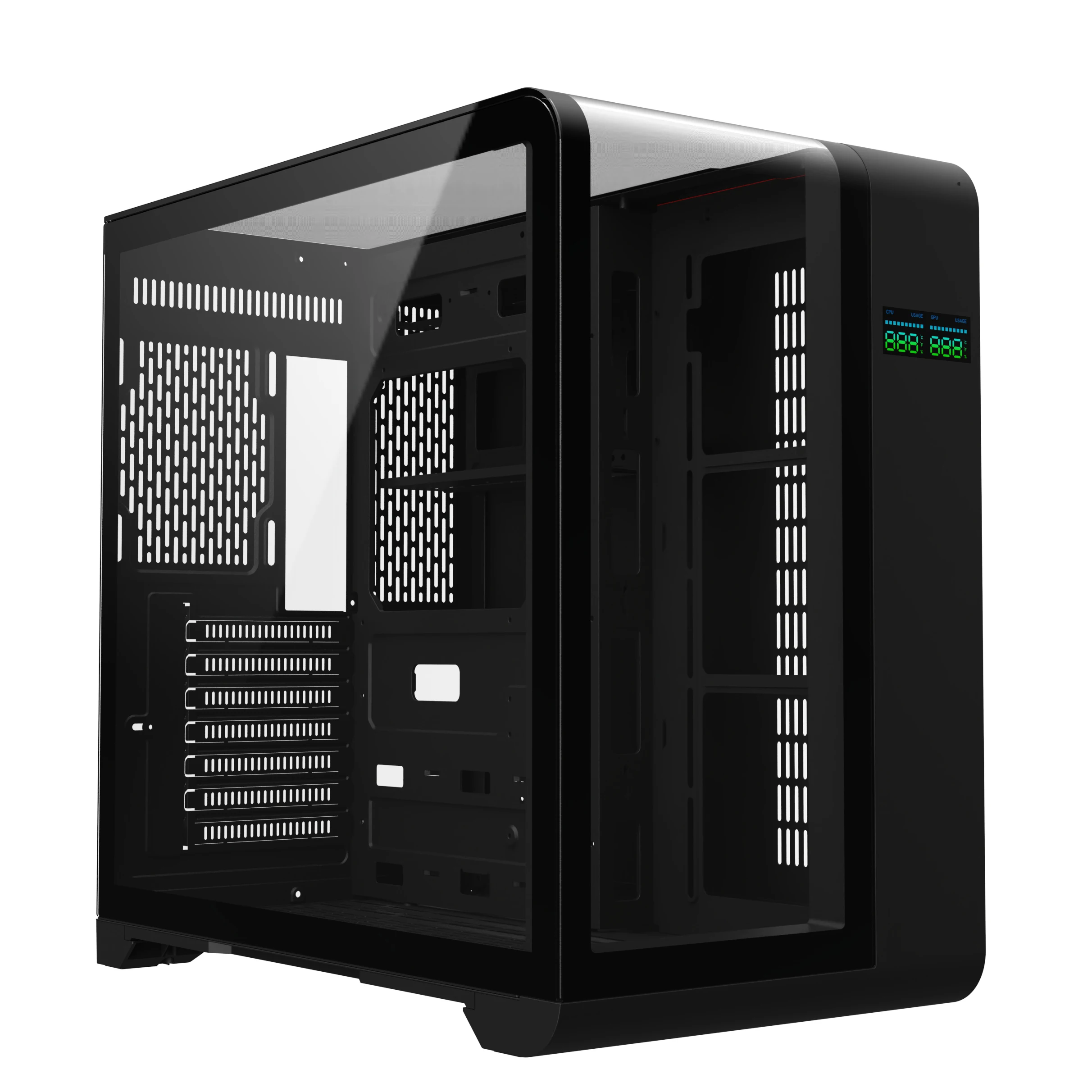 2024 High-end Computer Gamer Case 270 Full View Curved Tempered Glass  Luxury Design ATX PC Case Water CPU Cooler Computer Case