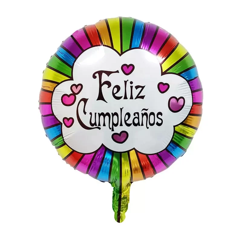 Globos Spanish Feliz Cumpleanos Foil Balloons 18 Inch Round Helium ...