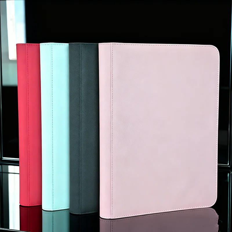 Large Capacity 12 Pocket Zipper Binder for Sports Cards - 600 Card PU  Leather Card Album, Customizable & Durable