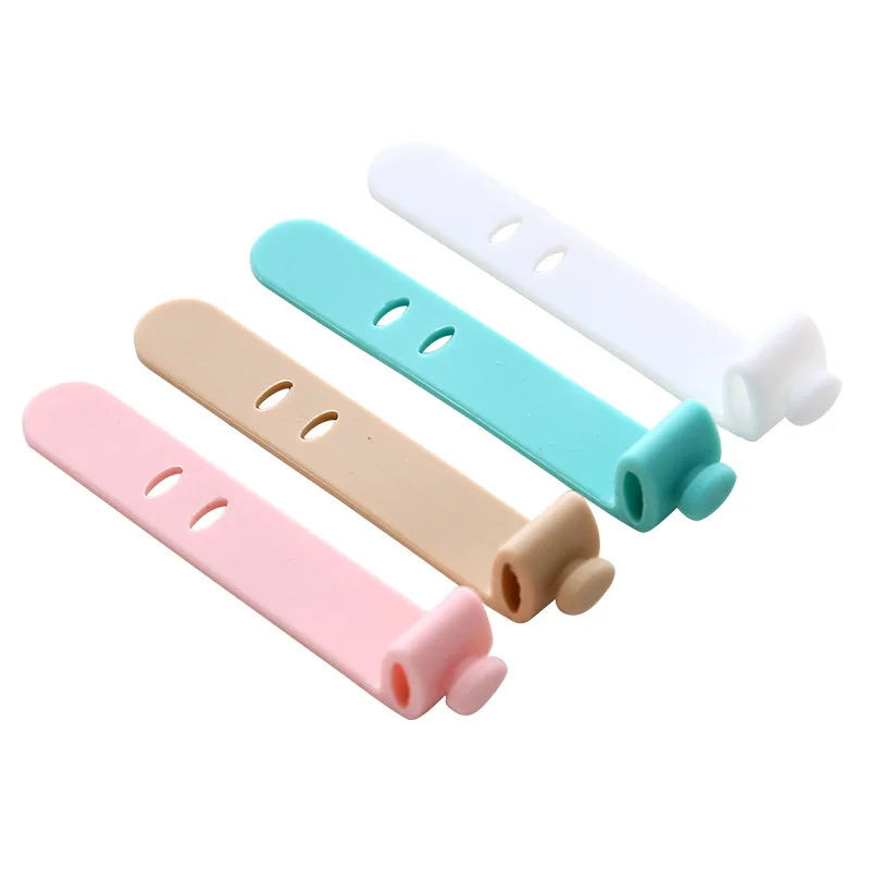 Anti-loss earphone storage silicone strap Strapping tape Cable organizer Clip collector cable organizer manufacture