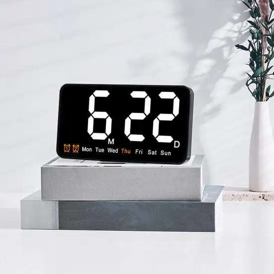 2024 NEW Digital LED Alarm Clock with Brightness Sensor for Bedroom Wall Kitchen Hotel Table Desk Clock