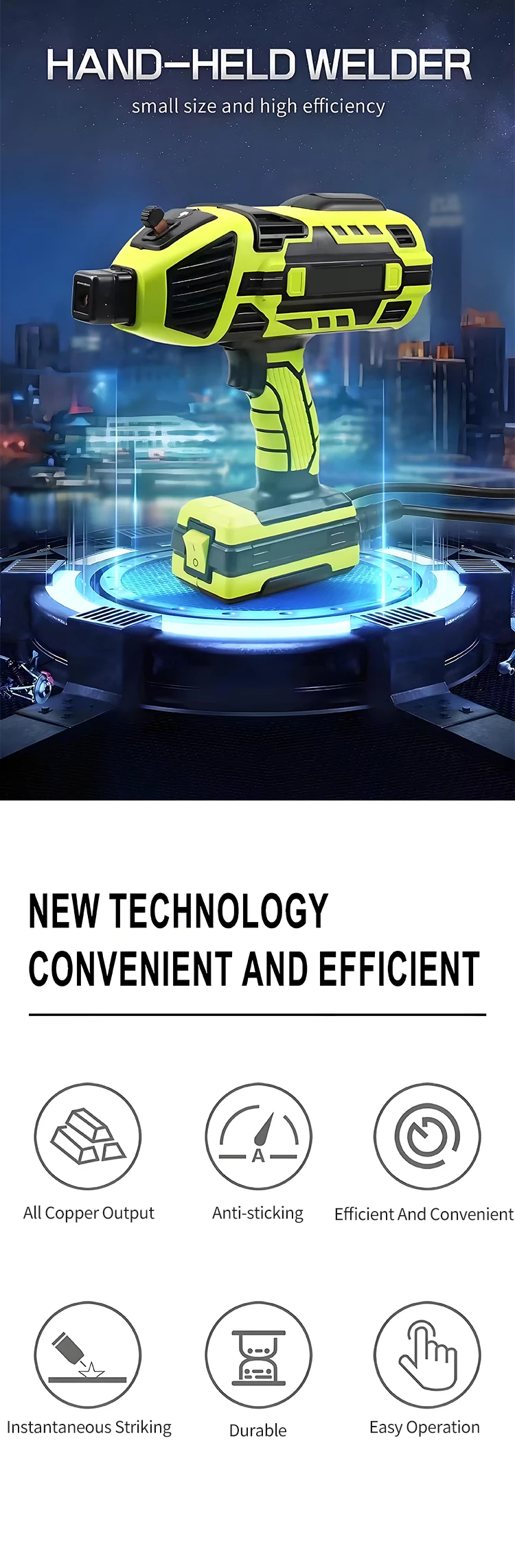 Handheld Arc Welding Machine with Inverter & DC Motor Portable Amended Board Hand-Welder New Condition