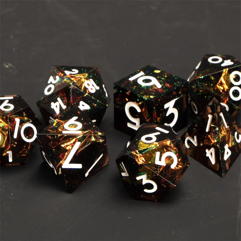 7 Polyhedral Dice Tabletop Roleplaying Burnt Orange Dice Dungeons and Dragons Dice Set RPG Dice