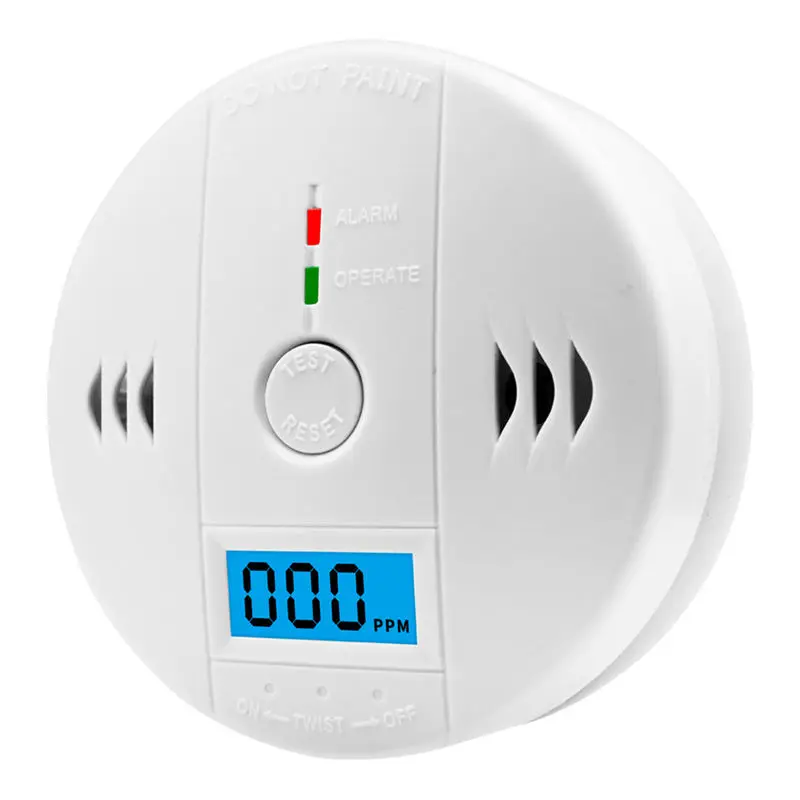 Alarm Sensor Monoxide LCD Battery Operated CO Detector Home Safety